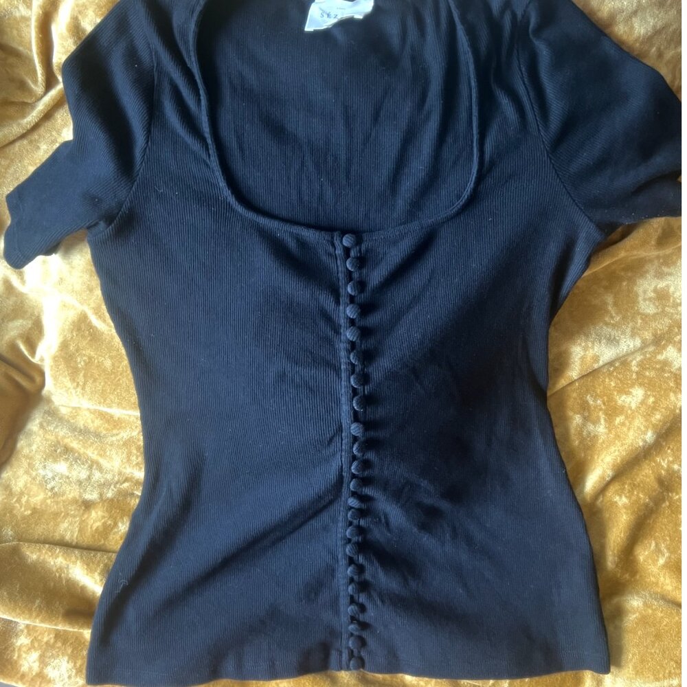 Sézane Grant t-shirt size Large in black